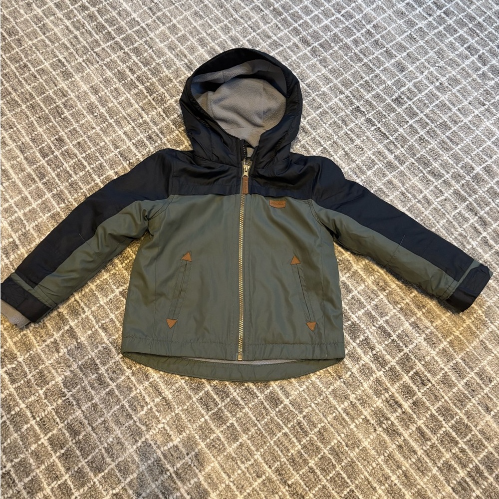 Eddie Bauer Green and Black Hooded Jacket, Size 3T